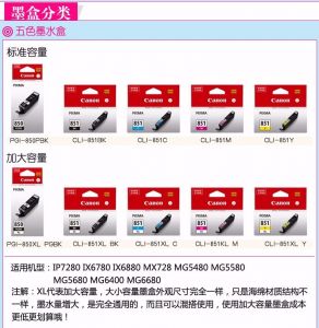 佳能（Canon）CLI-851彩色墨盒五色套装
