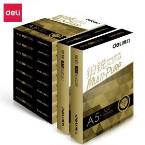 得力（deli）铂锐70gA5复印纸凭证打印纸500张/包1