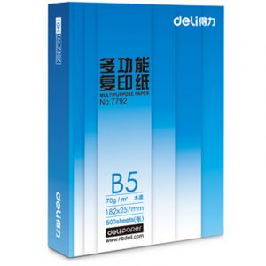 得力（deli）7792莱茵河复印纸70gB5500张/包单