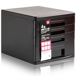 得力9772四层硬塑桌面文件柜265ｘ344ｘ249mm（单位：只）黑