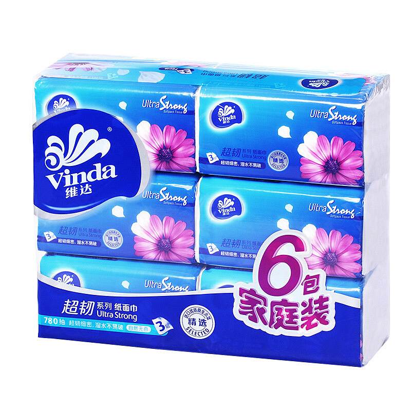 维达 V2239 抽取式软包抽纸 130抽，6包/提，8提/