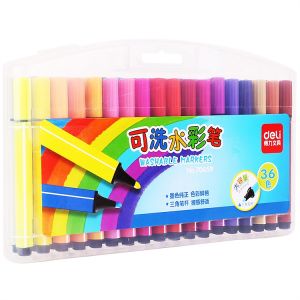 得力 70659 粗三角杆水彩笔 36支/盒 （单位：盒） 