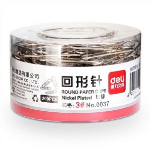 得力 0037 回形针 200枚/筒 （单位：筒）