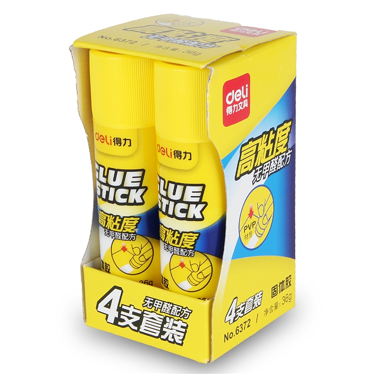 得力6372固体胶 胶水(白)(4支/盒)
