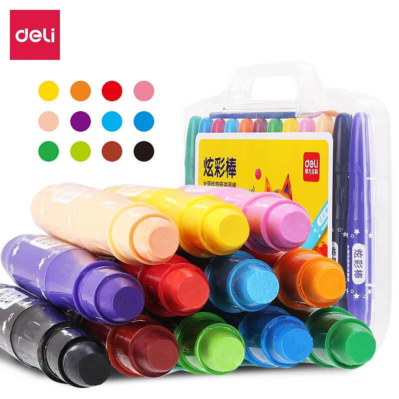 得力(deli)72076-12色炫彩棒12色(单位：盒）混