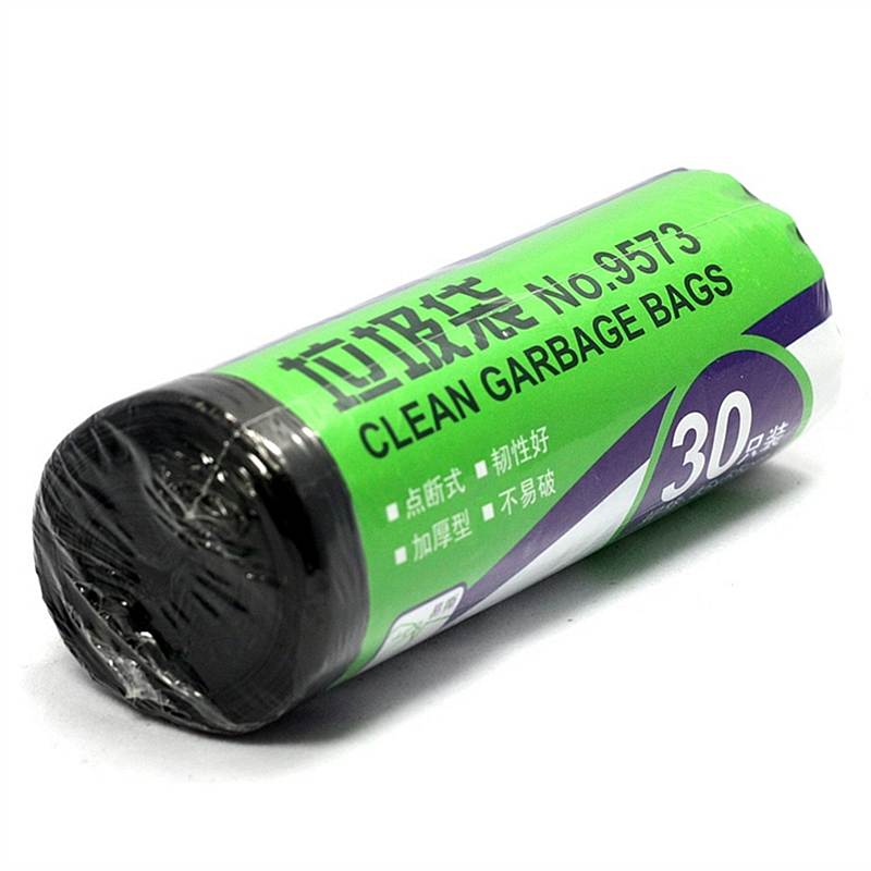 得力9573垃圾袋(黑)45*54cm(30个/卷)八角底（