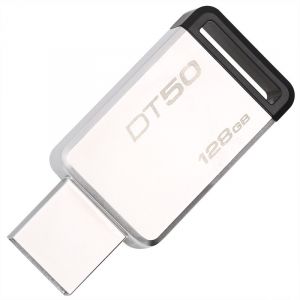 金士顿（Kingston）USB3.1128GB金属U盘DT50高速车载U盘黑色