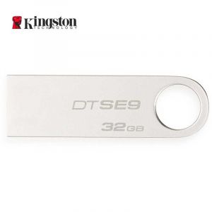 金士顿（Kingston）DTSE9H32GB金属U盘迷你型车载U盘银色亮薄