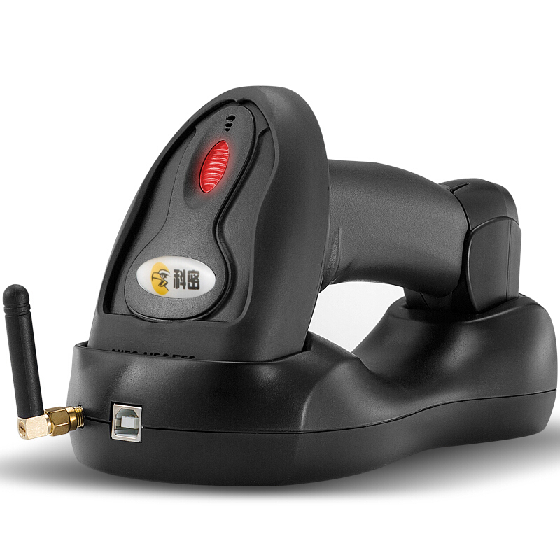 科密WY3D红光无线扫描枪一维码扫码枪快递扫描器带充电座仓库盘点条码枪收