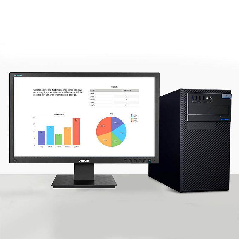 华硕台式机D520MT-I3C14004（I3-7100/4G/1TB/集成