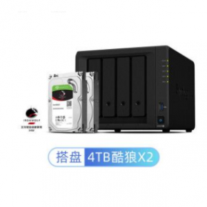 群晖（Synology）DS920+ 搭配2块希捷(Seagate) 4TB酷狼IronWolf ST4000VN008硬盘 套装
