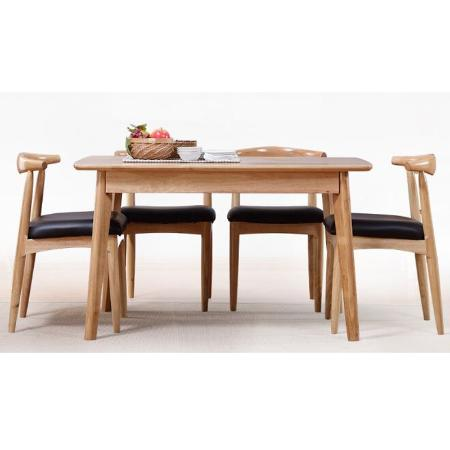 ZXC-CZZY0034仿实木钢架腿餐桌椅套装一桌四椅